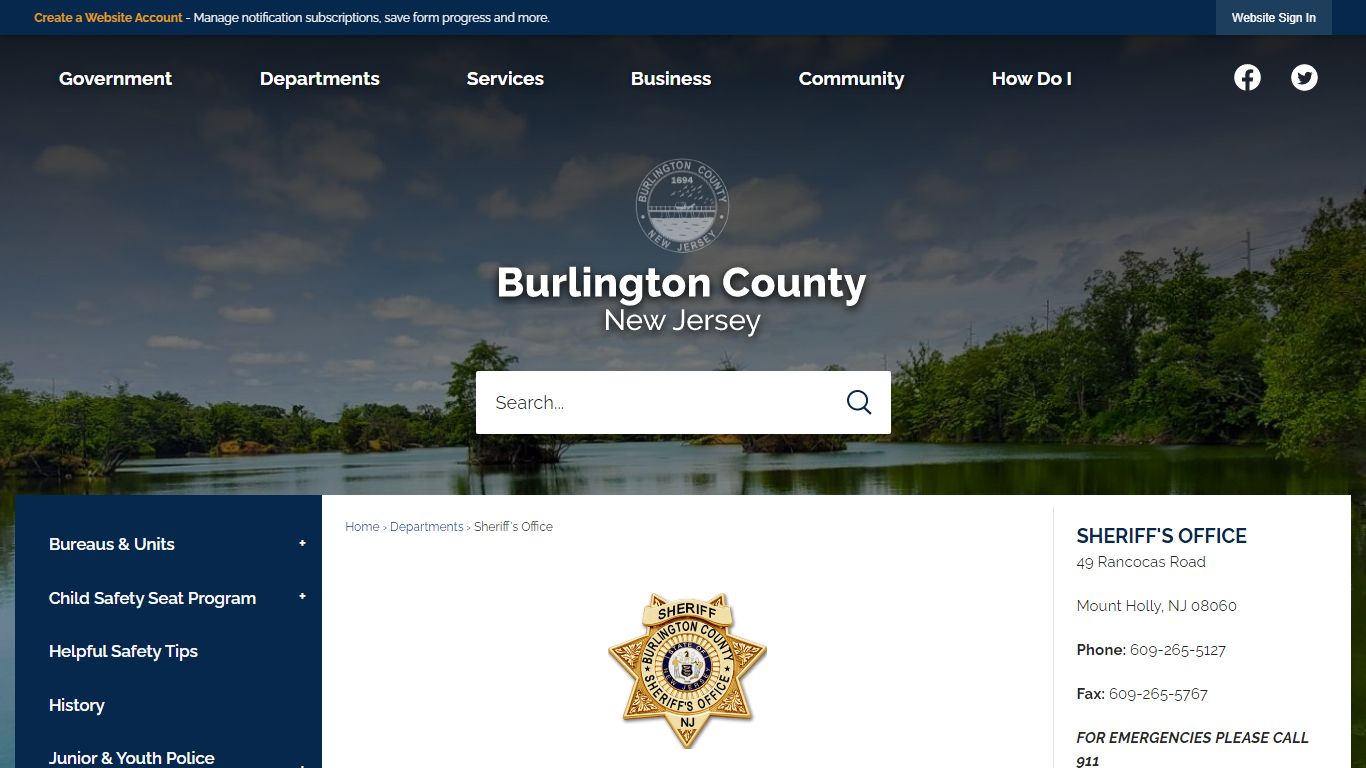 Sheriff's Department | Burlington County, NJ - Official Website